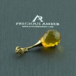 Luxurious Faceted Amber Gold Pendant