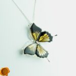 Carved Amber Butterfly Pendant - Image 3