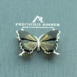 Carved Amber Butterfly Pendant