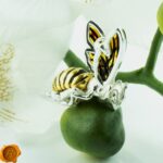 Carved Amber Silver Bee - Image 6