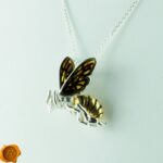 Carved Amber Silver Bee - Image 4