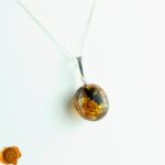 Earthy Amber Olive Silver Charm - Image 6