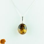 Earthy Amber Olive Silver Charm - Image 3