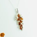 Subtle Honey Amber Silver Pendant - Image 2
