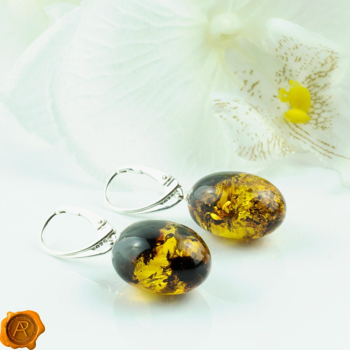 Earthy Large Olive Earrings - Image 3