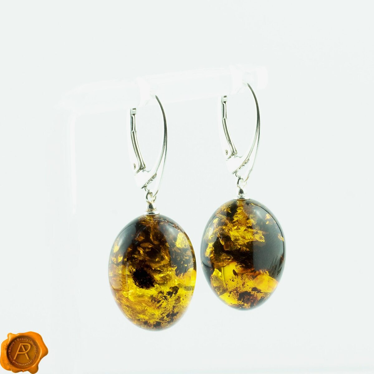 Earthy Large Olive Earrings - Image 2