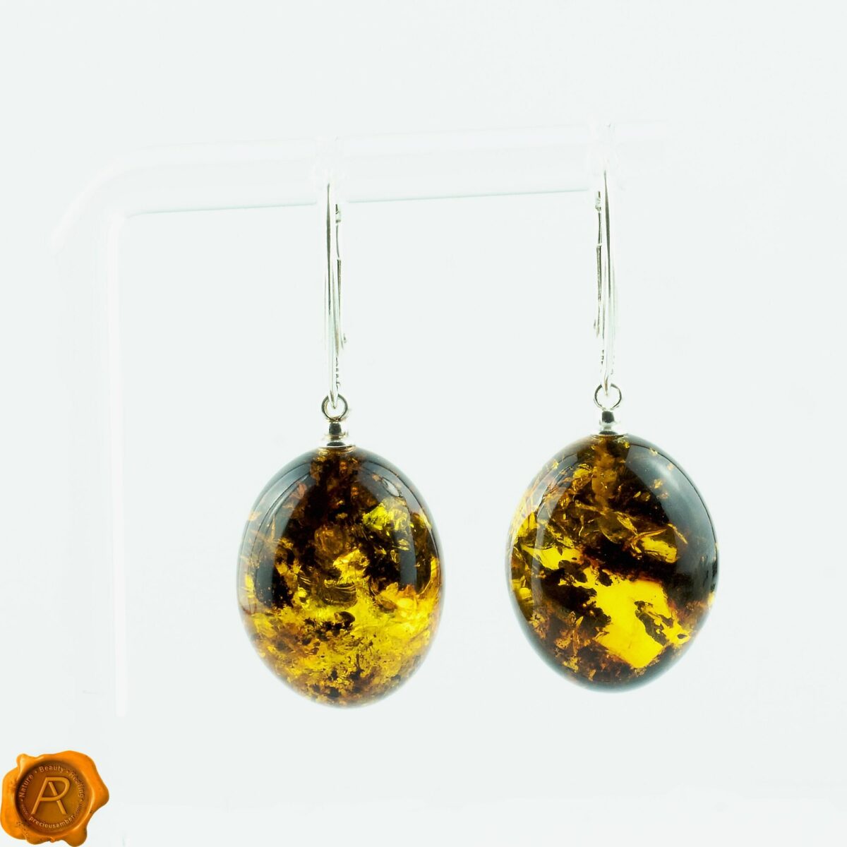 Earthy Large Olive Earrings - Image 1