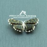 Carved Amber Leopard Butterfly