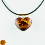 Amber Gold Heart Choker Pendant - Image 4
