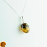 Earthy Amber Olive Silver Charm - Image 4