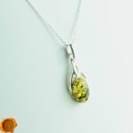 Celtic Green Amber Silver Charm - Image 3
