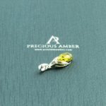 Celtic Green Amber Silver Charm