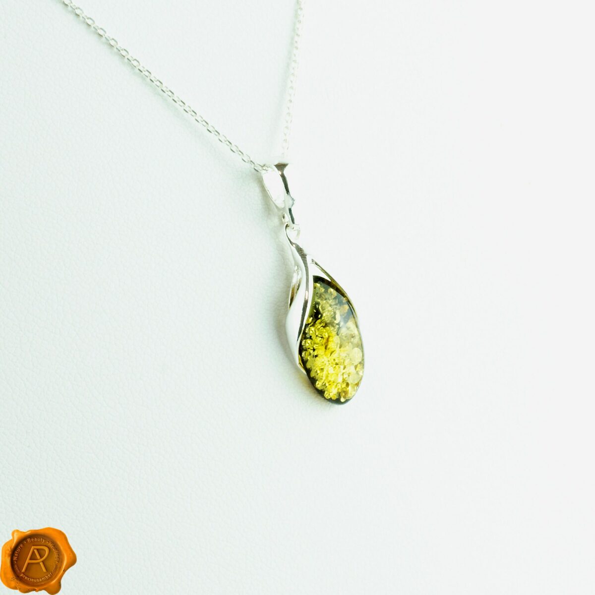 Green Dainty Amber Teardrop - Image 3