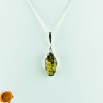 Green Dainty Amber Teardrop - Image 2