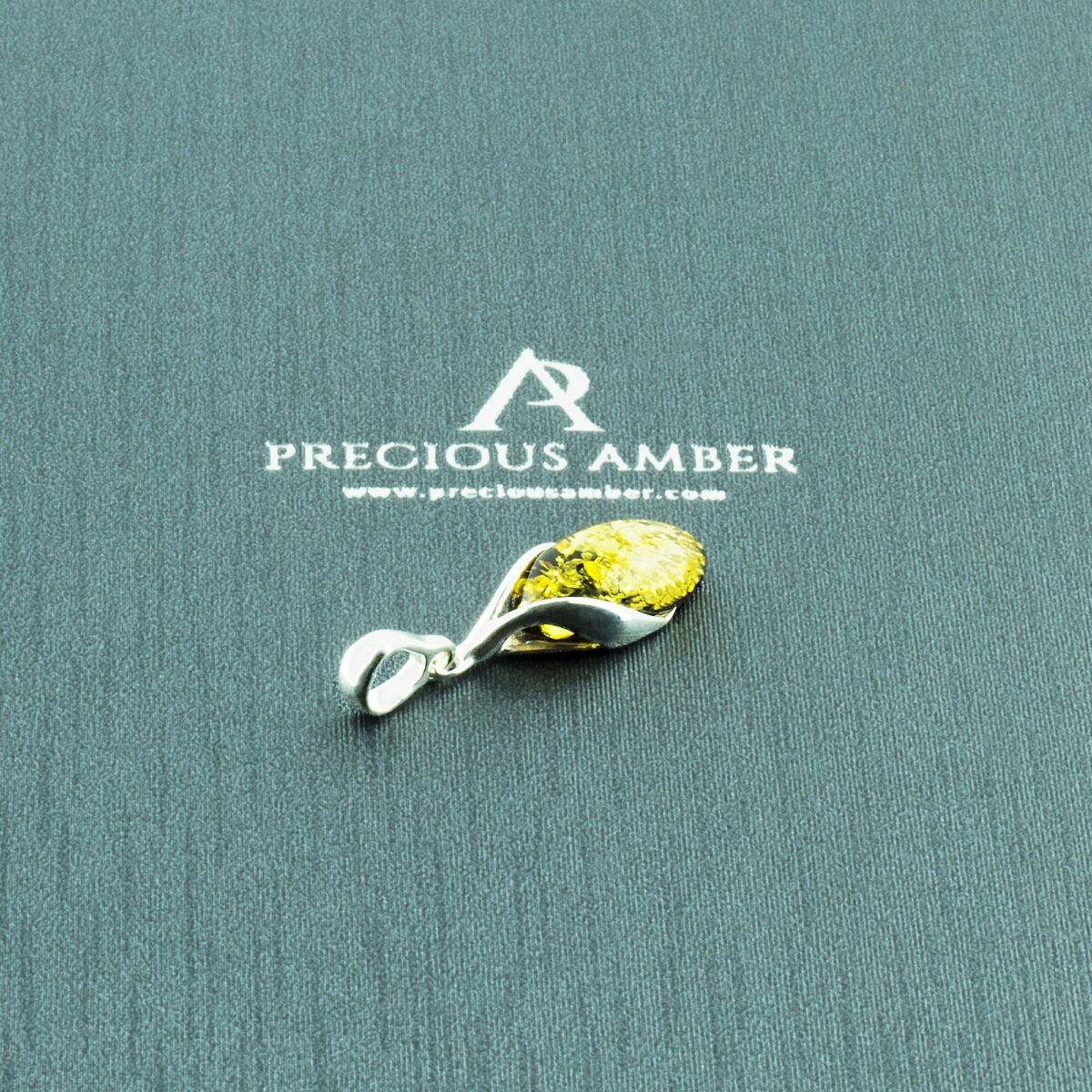 Green Dainty Amber Teardrop - Image 1