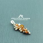 Subtle Honey Amber Silver Pendant