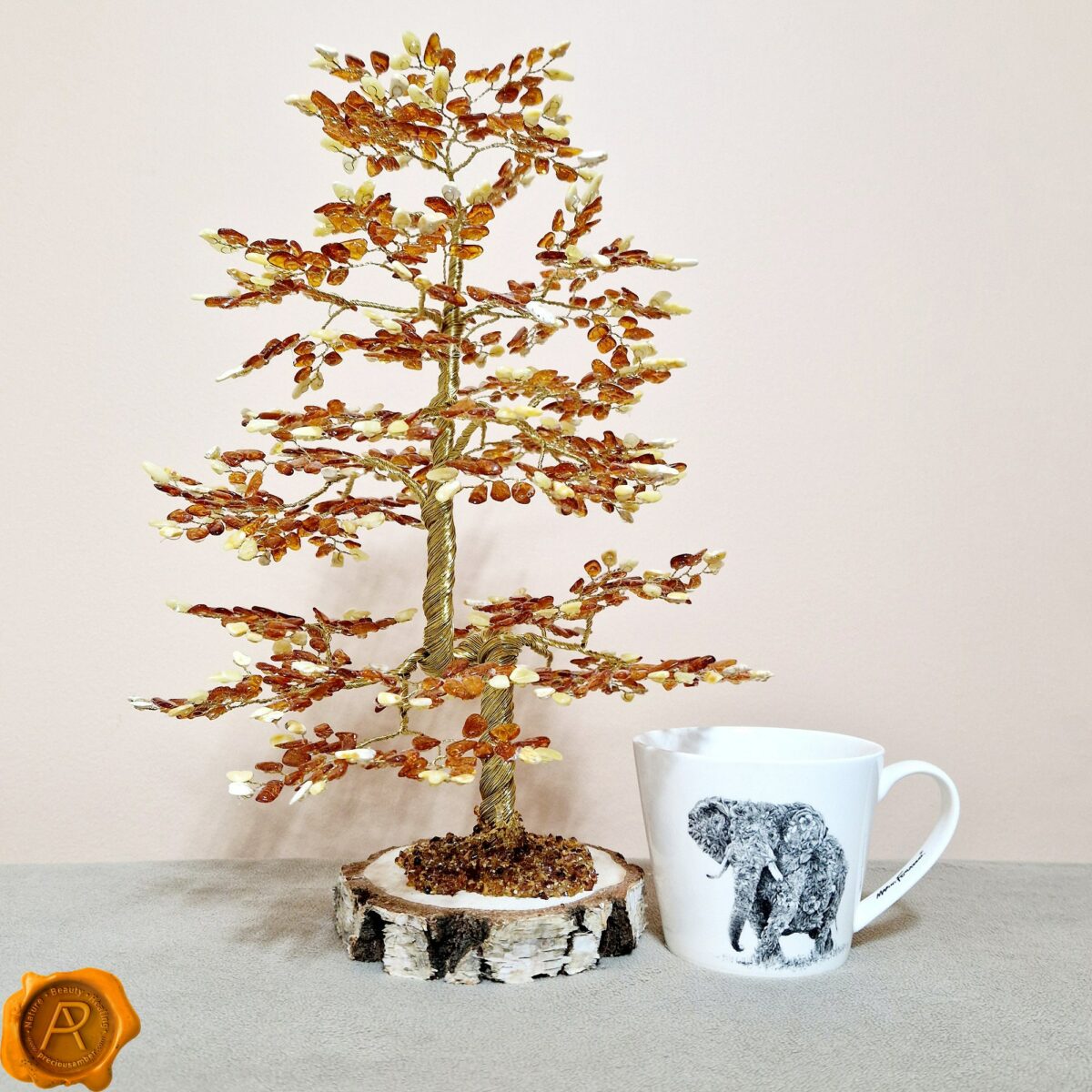 Amber Oak Tree 1008 Leaves *white & honey* - Image 2