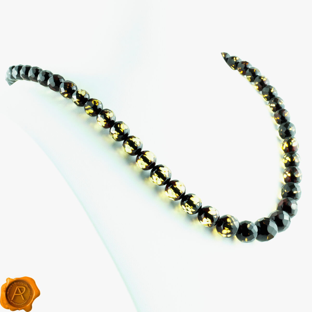 Luxury-Green-Baltic-Amber-Faceted-Gemstone-Beads-Crystal-Pendant-Chunky-Gradient-Large-Ball-Necklace-Irish-Gifts-for-Girls-Ladies-Women-Uk-ireland-dublin Luxurious Large Green Amber Necklace - Image 1