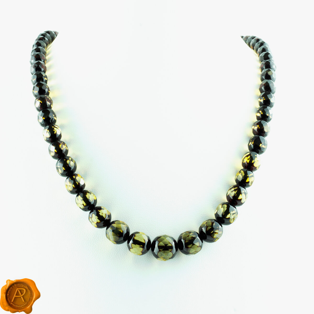 Luxury-Green-Baltic-Amber-Faceted-Gemstone-Beads-Crystal-Pendant-Chunky-Gradient-Large-Ball-Necklace-Irish-Gifts-for-Girls-Women-Uk-ireland-dublin Luxurious Large Green Amber Necklace - Image 3
