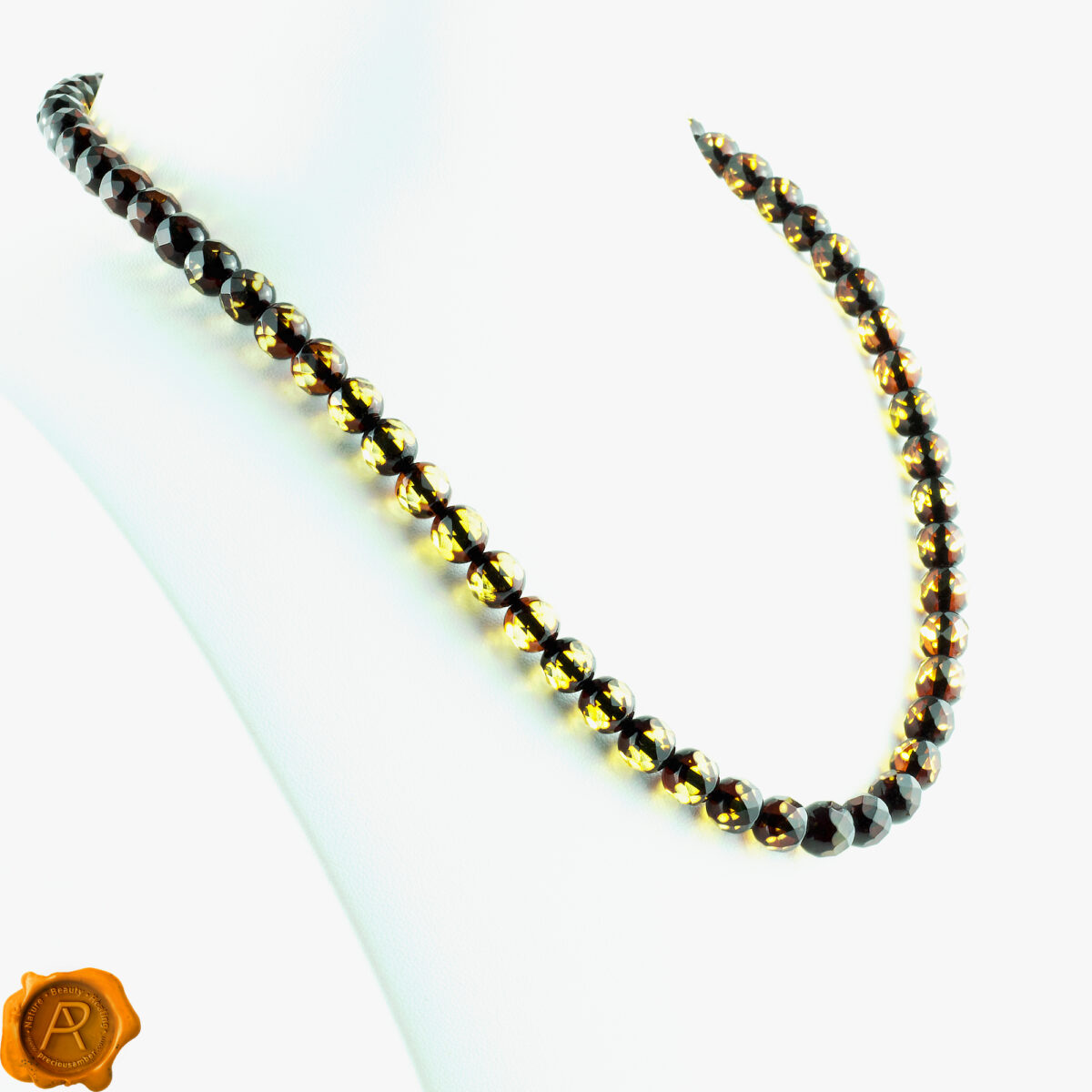 Luxurious Dainty Green Amber Necklace - Image 1