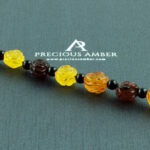 Carved Amber Rose Necklace - Image 2