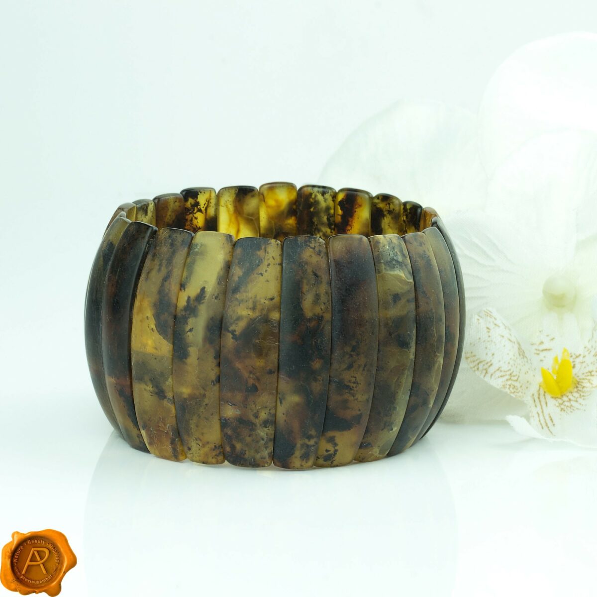 Massive Rare Marble Amber Bracelet - Image 1