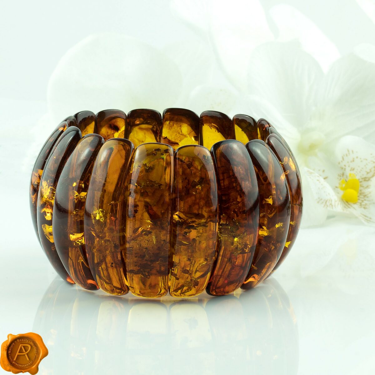 Massive Honey Amber Bracelet - Image 1
