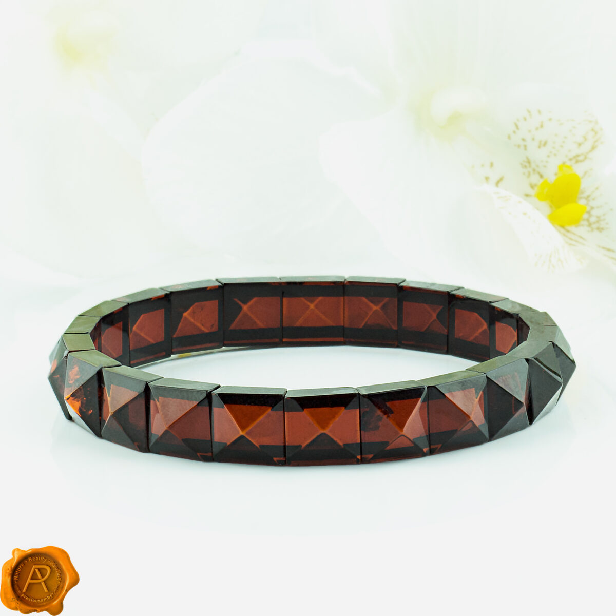 Cherry Amber Pyramid Bracelet - Image 3
