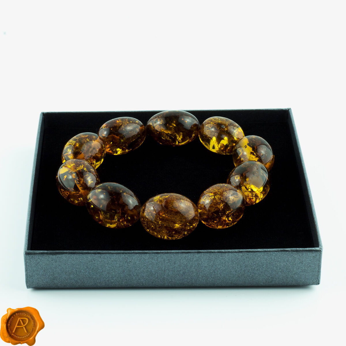 Large Amber Olive Bracelet - Image 2