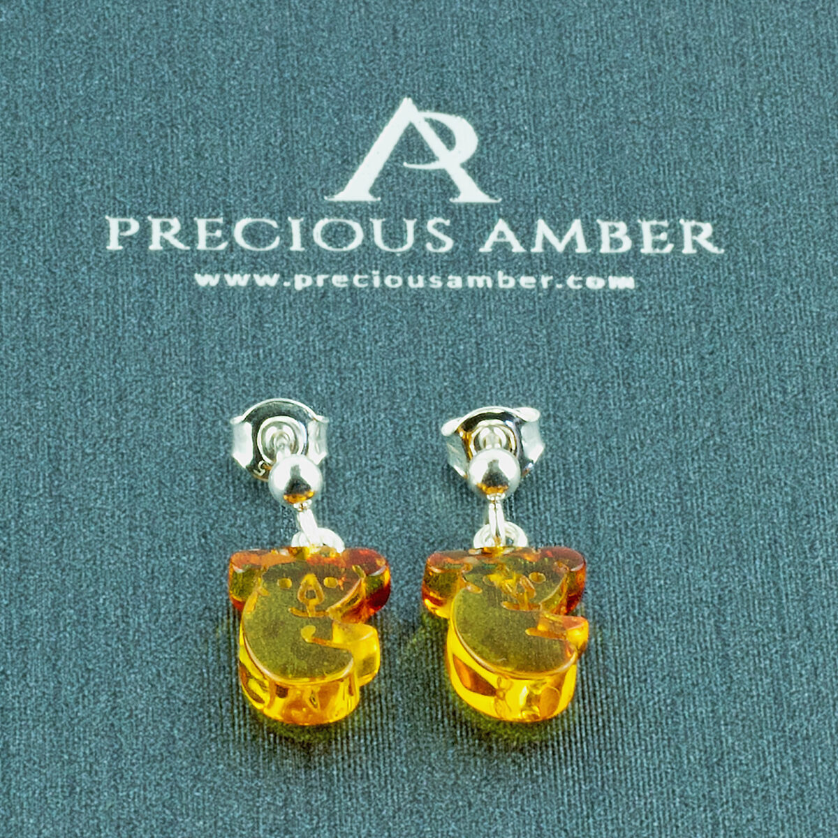 Amber Koala Stud Earrings - Image 1