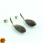 Raw Amber Drop Earrings - Image 3