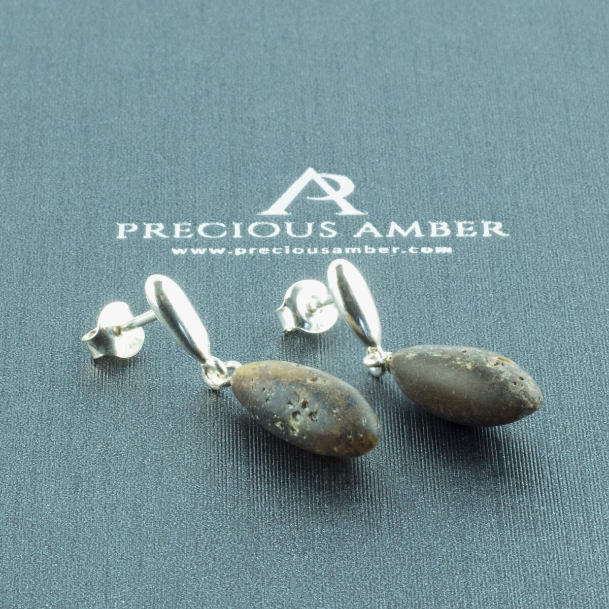 Raw Amber Drop Earrings - Image 1