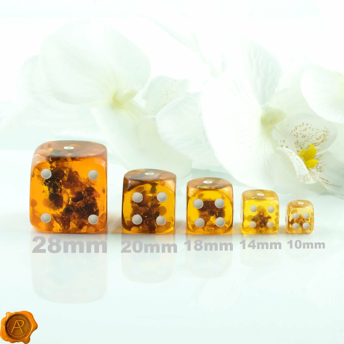 Amber Dice 28 x 28mm - Image 2