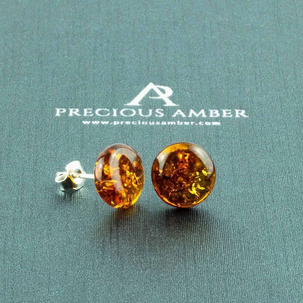 Honey Amber Stud Earrings - Image 3