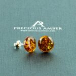 Honey Amber Stud Earrings - Image 3