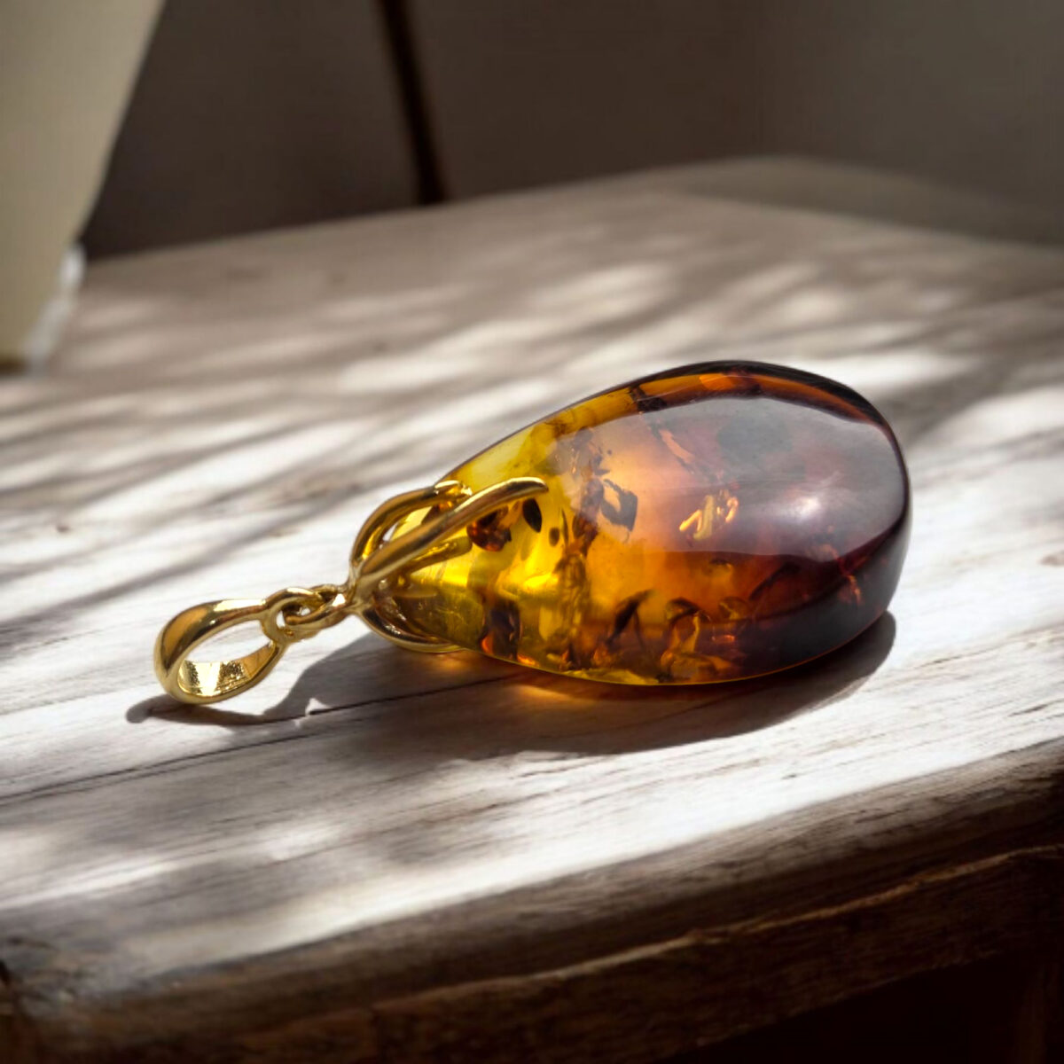 Natural Baltic Amber Large Teardrop Pendant Gold Silver Necklace Gift Women, Chunky Honey Gemstone Gold Jewelry, Big Drop Charm