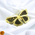 Carved Amber Gold Leopard Butterfly - Image 4