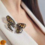 Carved Huge Amber Butterfly Brooch/Pendant - Image 3