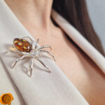 Carved Amber Spider Brooch/Pendant - Image 3