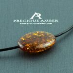 Cognac Amber Amulet Leather Necklace