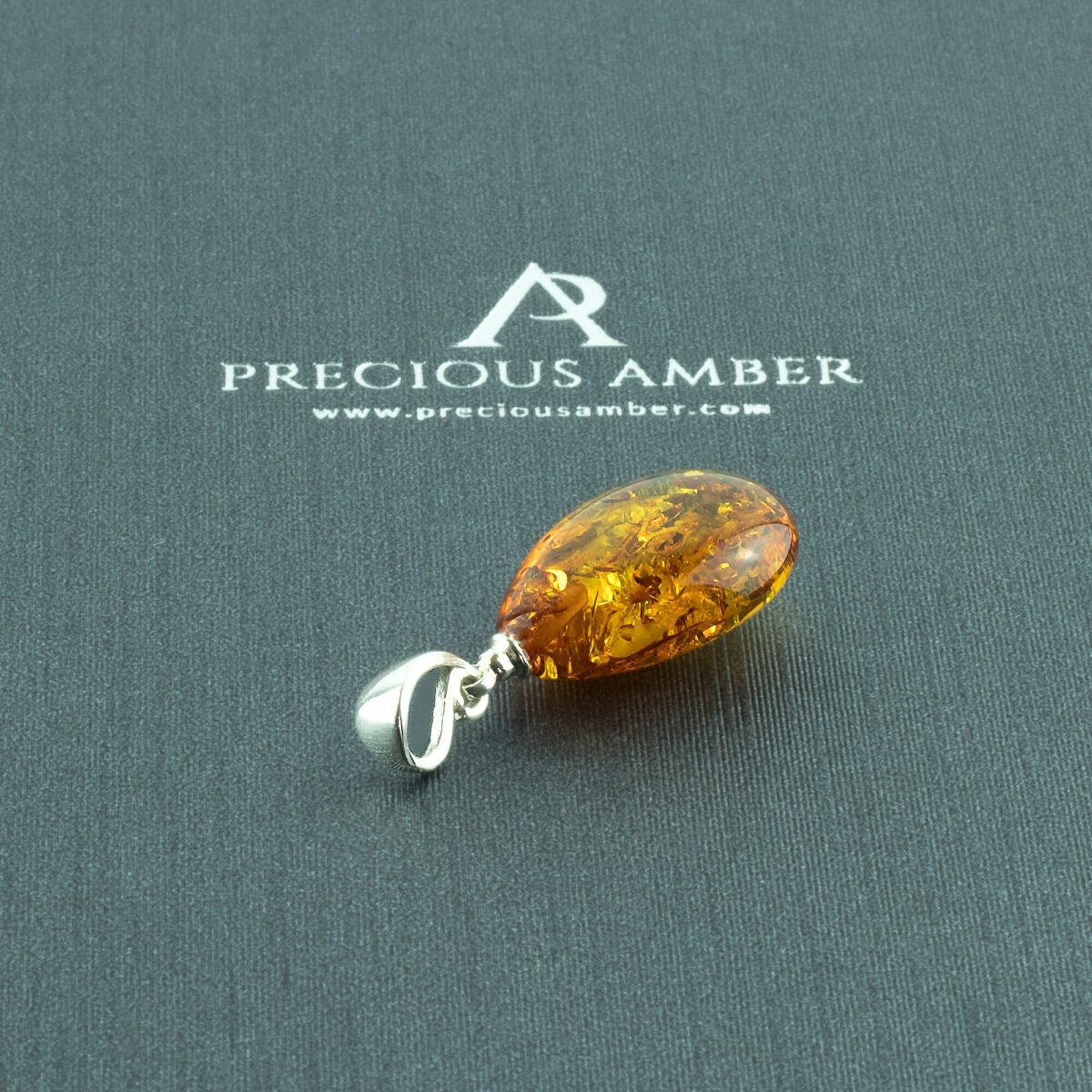 Classic Dainty Amber Teardrop Pendant - Image 4