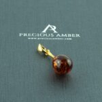 Classic Amber Olive Gold Pendant - Image 3