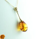 Classic Luxurious Amber Gold Teardrop - Image 3