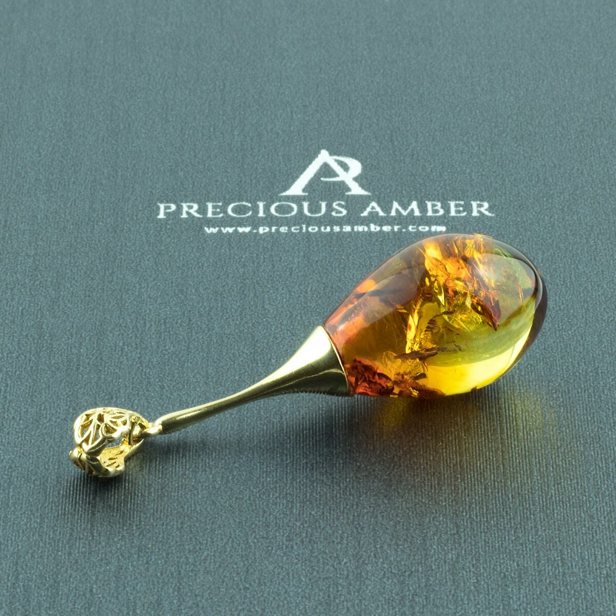 Classic Luxurious Amber Gold Teardrop - Image 1