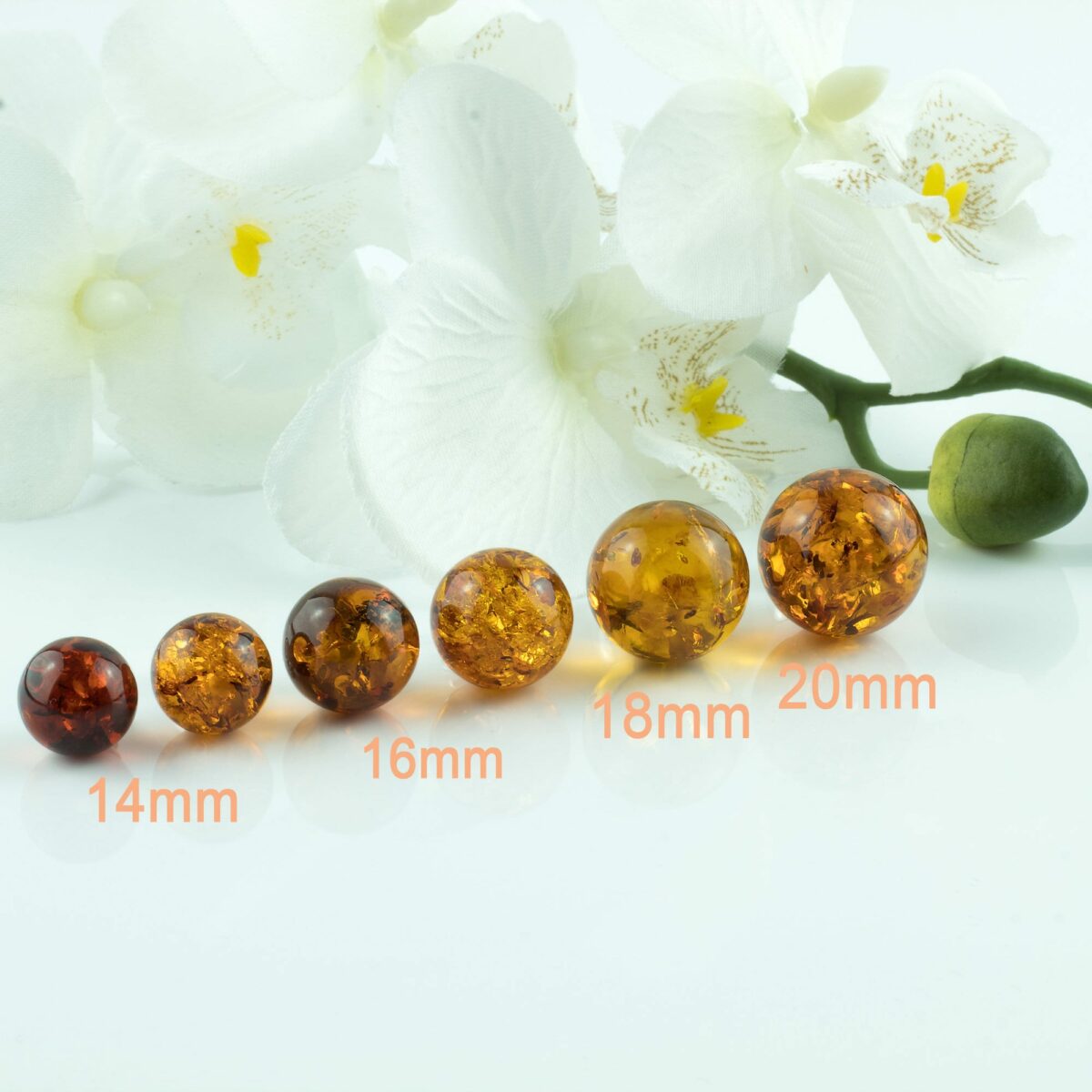 Classic Amber Sphere Gold Pendant - Image 4