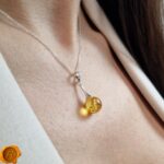 Classic Lemon Amber Sphere Pendant - Image 2