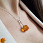 Classic Amber Silver Sphere Pendant - Image 5