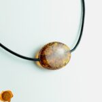 Cognac Amber Amulet Leather Necklace - Image 4