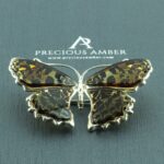 Carved Huge Amber Butterfly Brooch/Pendant