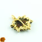 Carved Amber Gold Leaf Pendant - Image 5